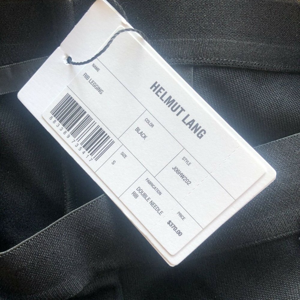 Helmut Lang Rib Leggings Pants Black Pull On Ankle Zip Blogger S NWT $370 - Picture 8 of 12